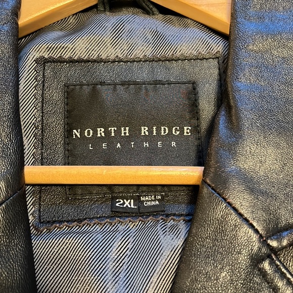 NORTH RIDGE men’s 2XL black leather coat - Picture 3 of 5